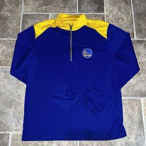 Men's Golden State Warriors Antiqua Quarter Zip Pullover Blue Velocity Size M